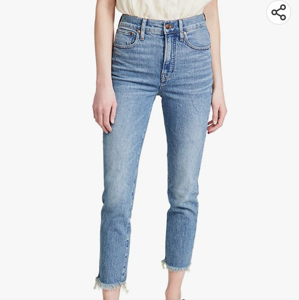 Madewell The Perfect Vintage Blue Distressed Cut Out Jeans Women Size 26